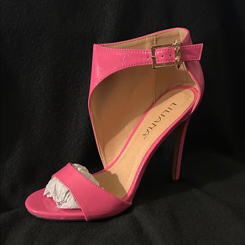 Liliana Vibrant Pink Open-Toe Heels
